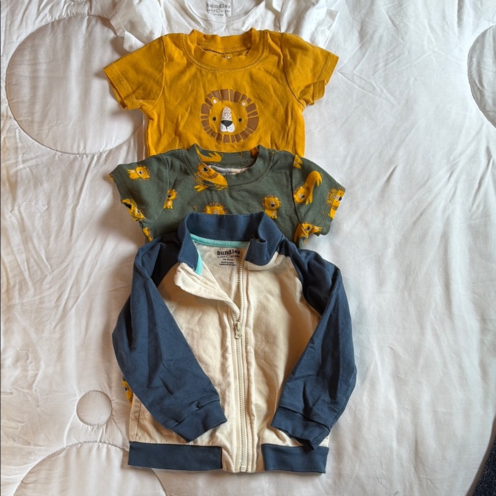 5 piece bundle:Kids Lion Print T-Shirt and Jacket Set